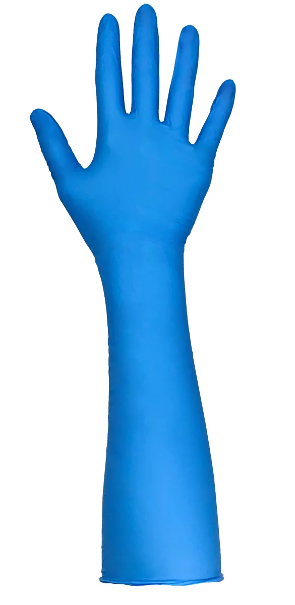 Rękawiczki nitrylowe 40 cm, niebieskie EDHA10309